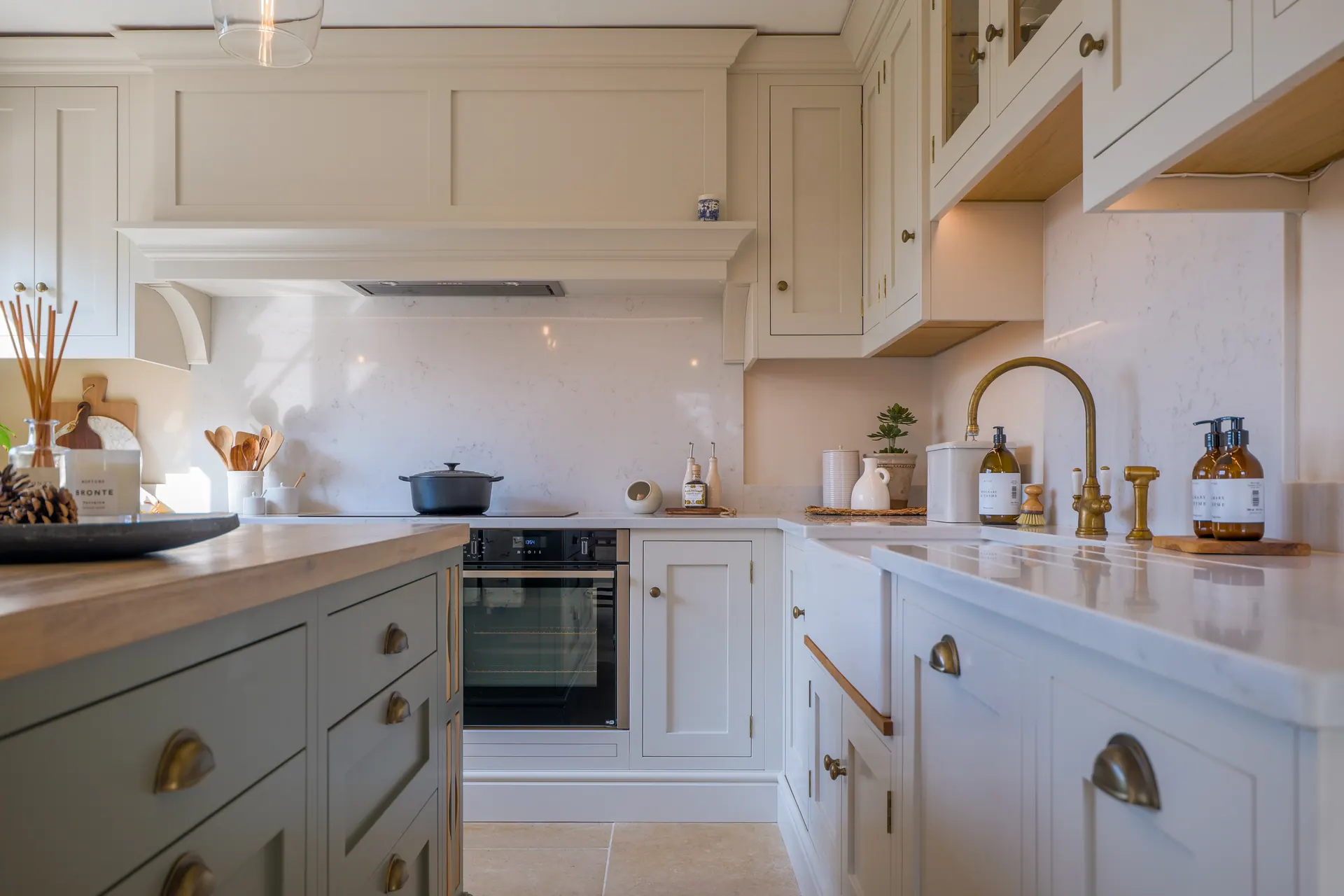 A beamed cottage kitchen by Charles Vivian