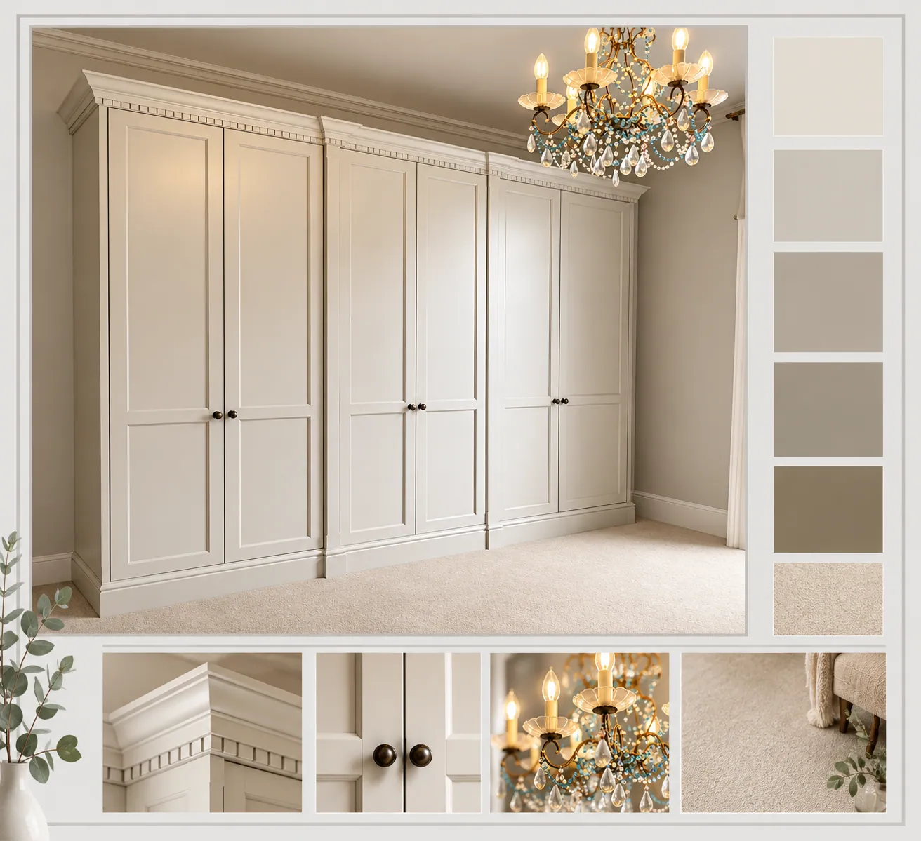 Cream fitted wardrobes, Chesterford