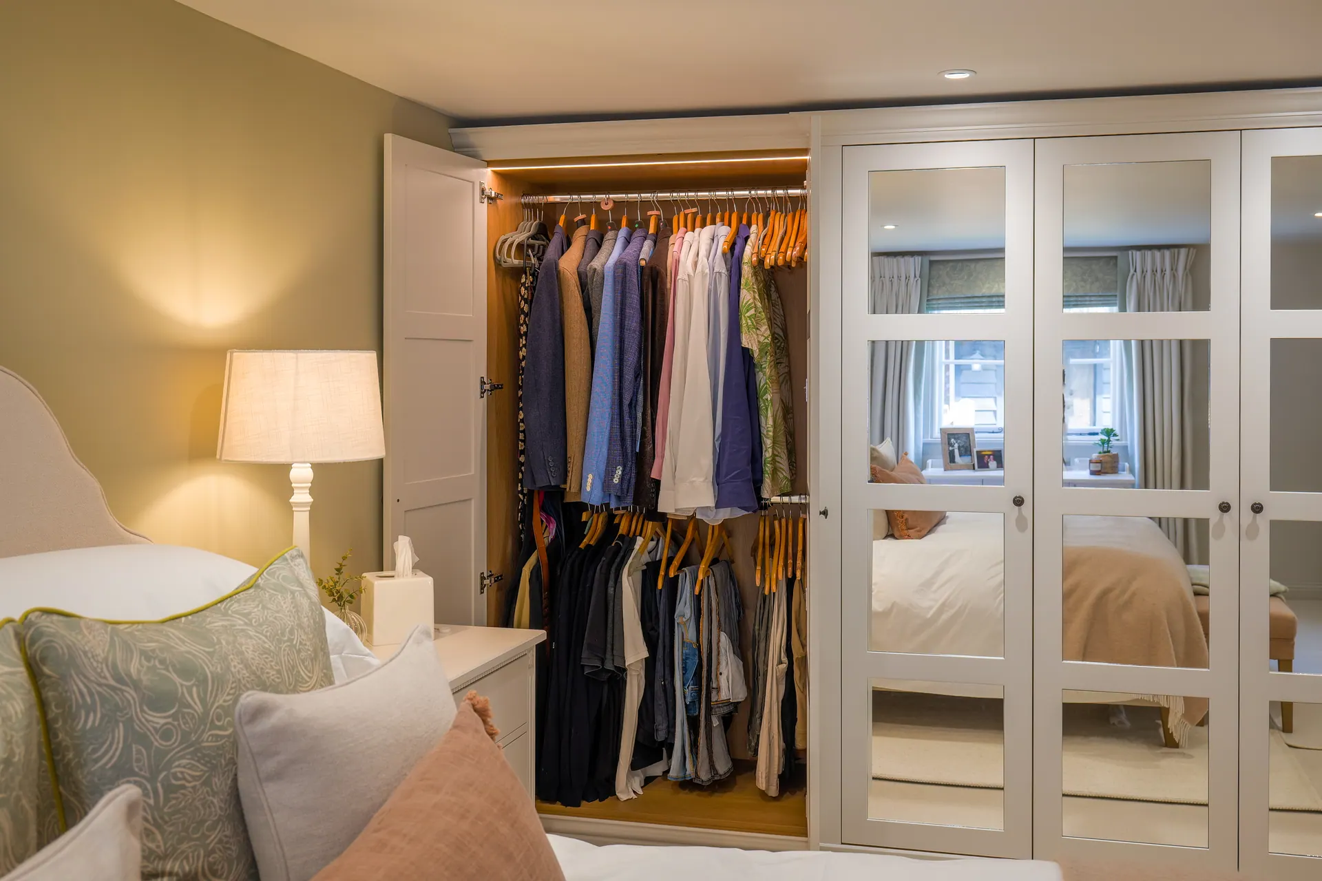 Fitted wardrobes with mirrored doors, Little Dunmow